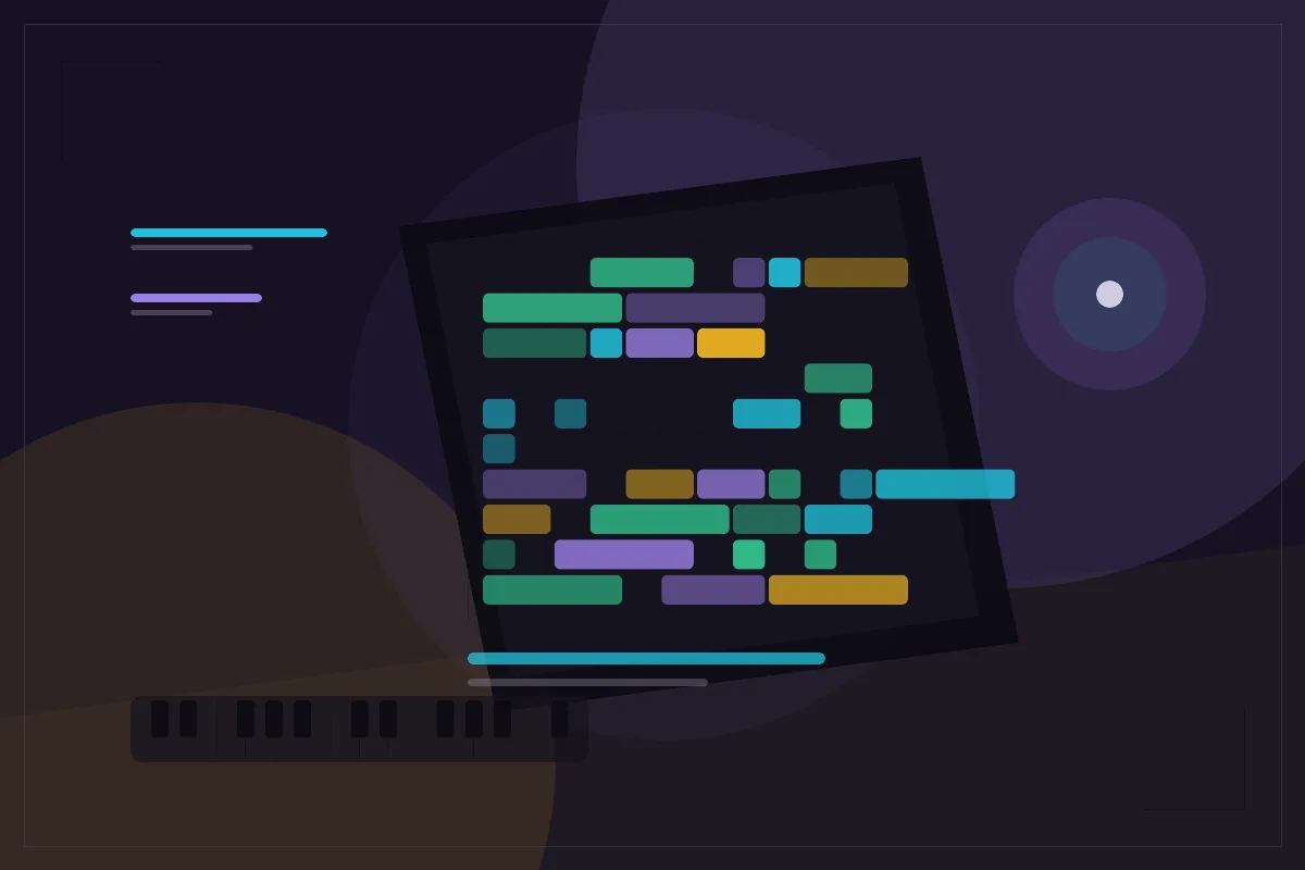 A square album cover generated from a MIDI piano-roll pattern
