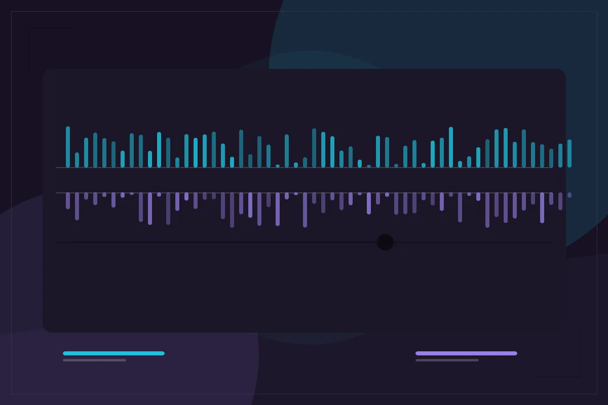 A MIDI piano roll on one side and an audio waveform on the other